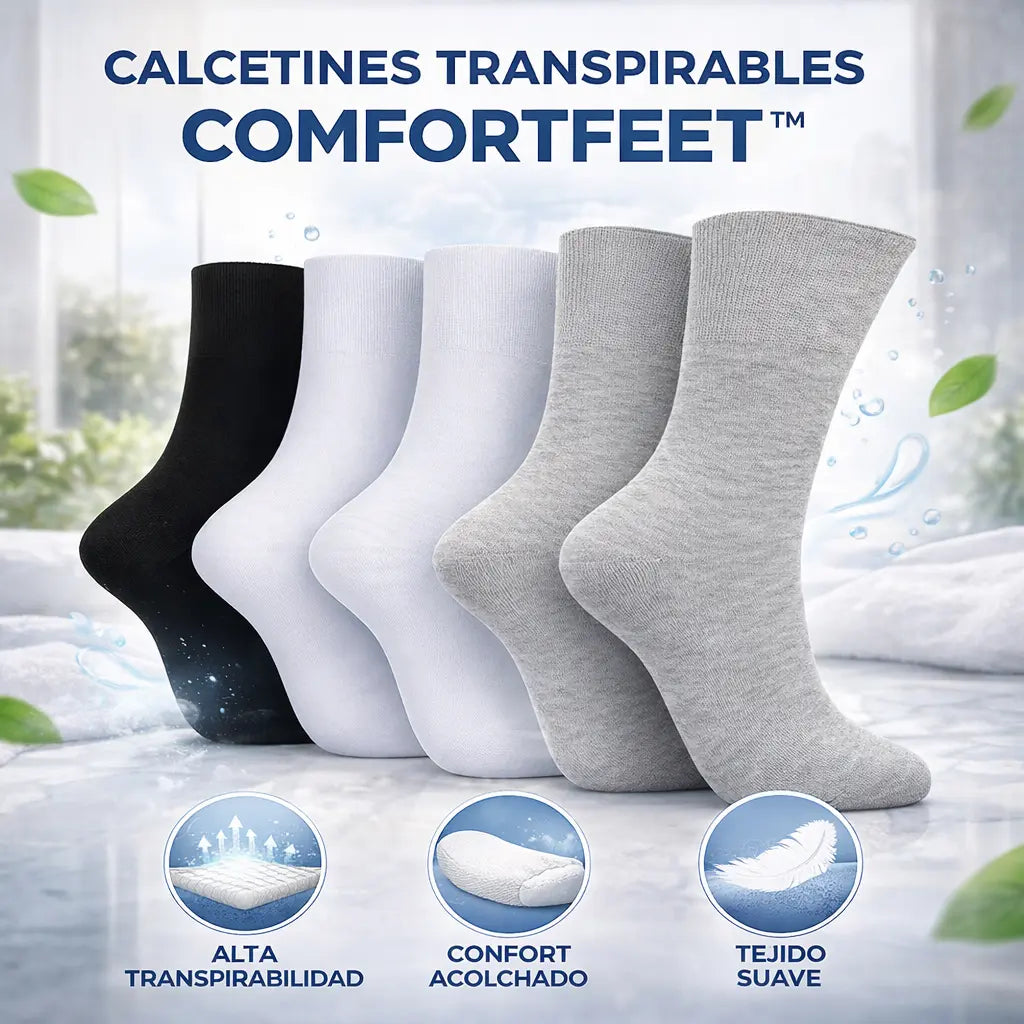 Compre 6 Llévate 12 – Calcetines Transpirables para Diabéticos ComfortFeet™