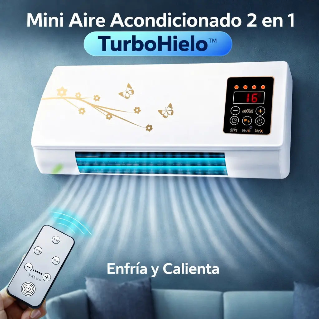 Mini Aire Acondicionado Portátil 2 en 1 TurboHielo - [CALIENTA Y ENFRÍA]